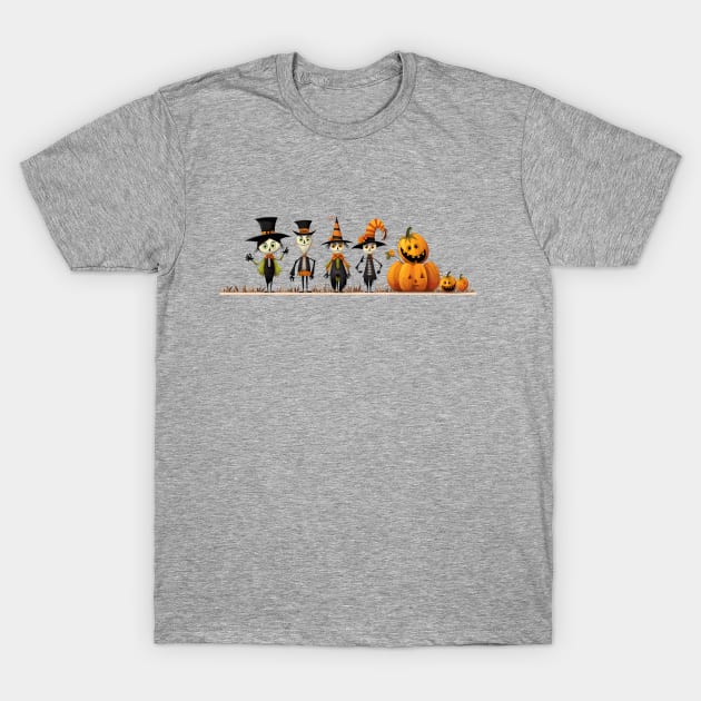 Spooky Halloween Scarecrow Family T-Shirt by DivShot 